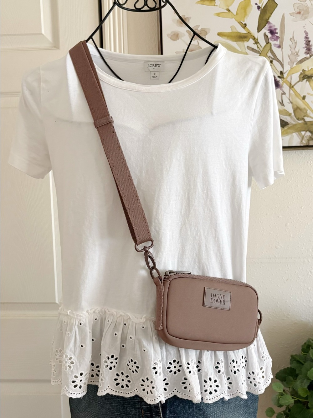 Dagne Dover Small Crossbody Bag in Mauve Taupe